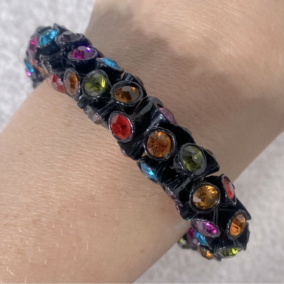 Multi Rhinestone Colour Stretchy Bracelet - Picture 4 of 7